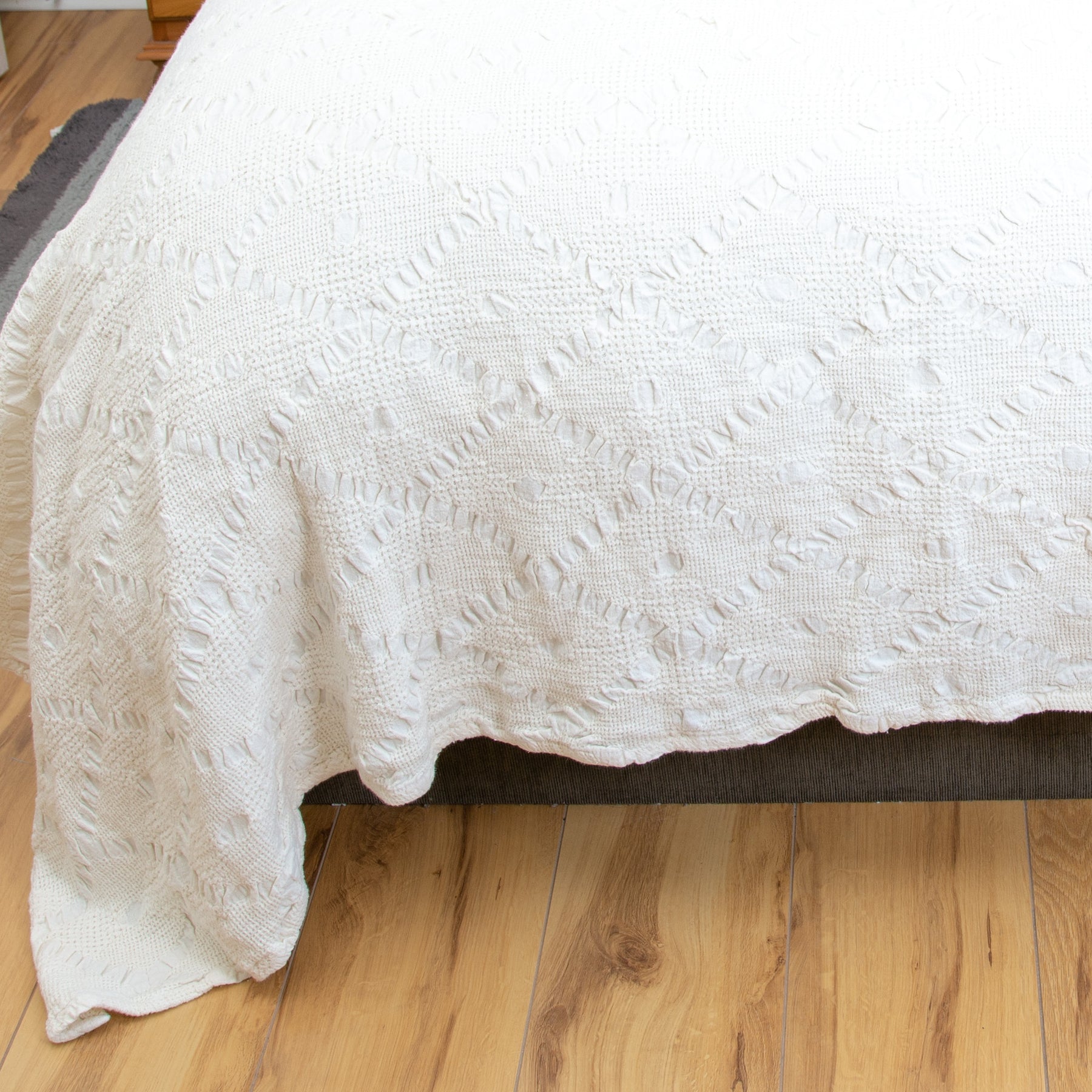 Natural Linen Bed Throw Blanket